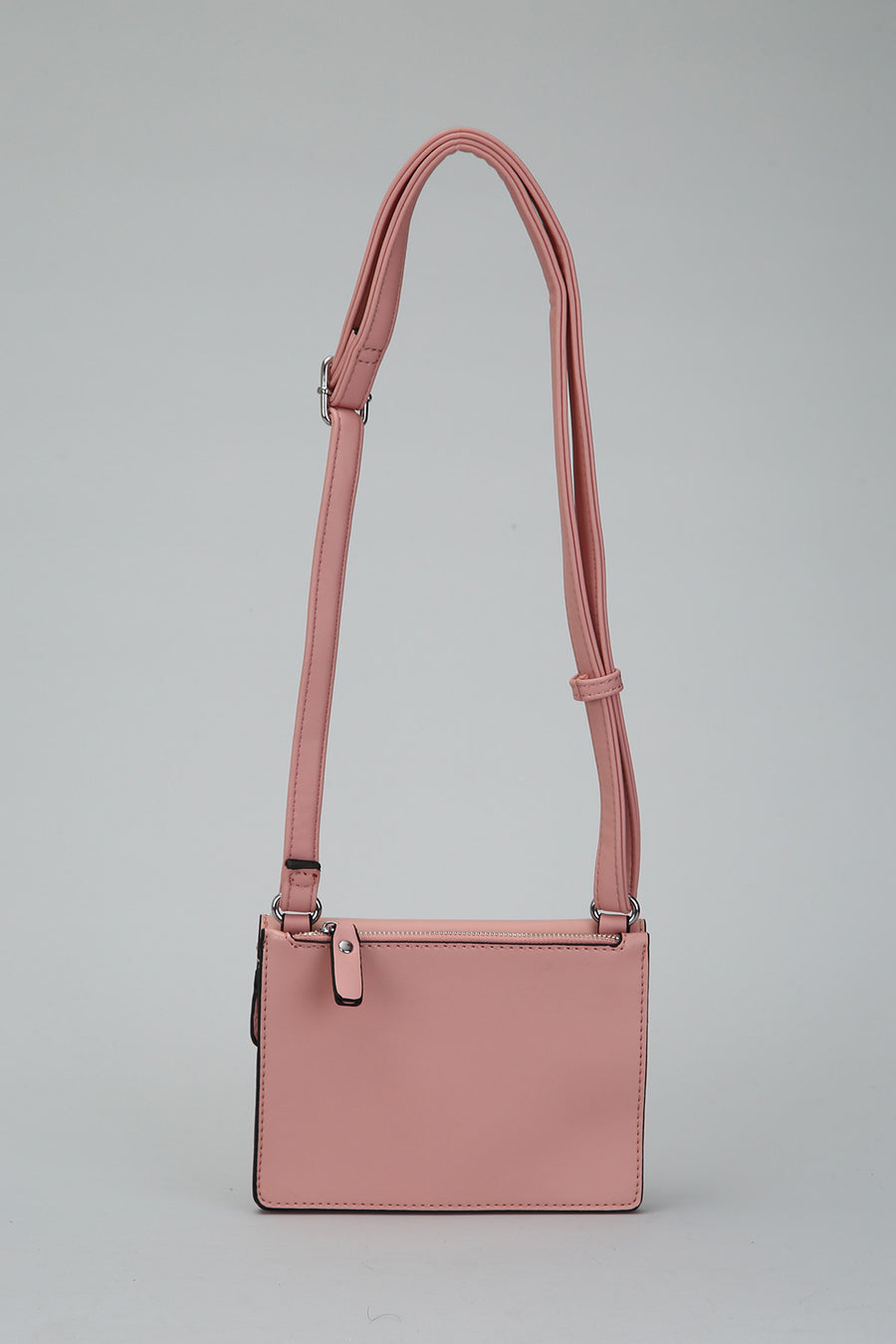 Pink Women's Crossbody Bag with Staple Detail