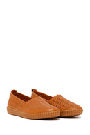 Woman Tan Leather Comfort Loafer | Derimod