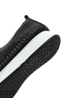 Women's Black Thick-Soled Patterned Leather Comfort Shoes | Derimod