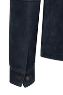 Zapata Male Navy Suede Shirt Jacket | Derimod