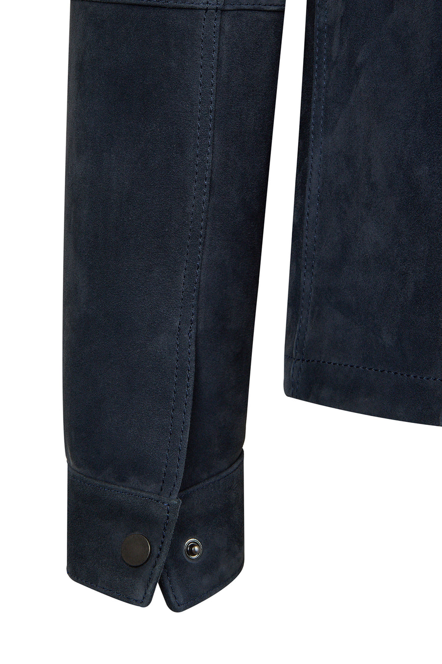 Zapata Male Navy Suede Shirt Jacket