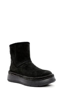 Women's Black Suede Leather Boots | Derimod