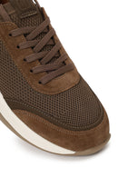 Derimod Zero Male Brown Lace-up Thick-soled Fabric Sneaker | Derimod