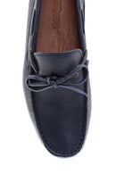 Men's Navy Blue Leather Casual Loafer | Derimod