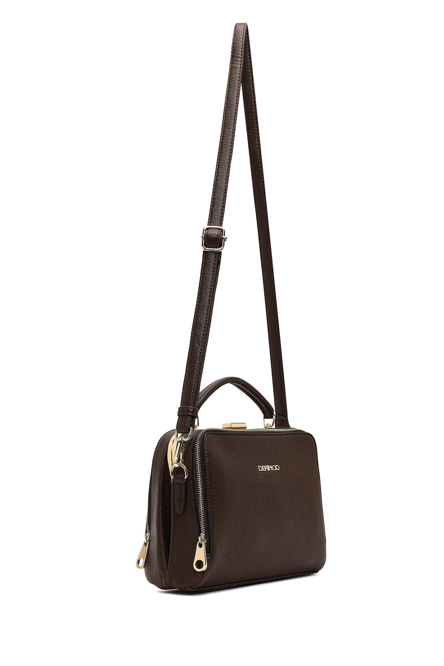 Woman Brown Long-Strap Shoulder Bag