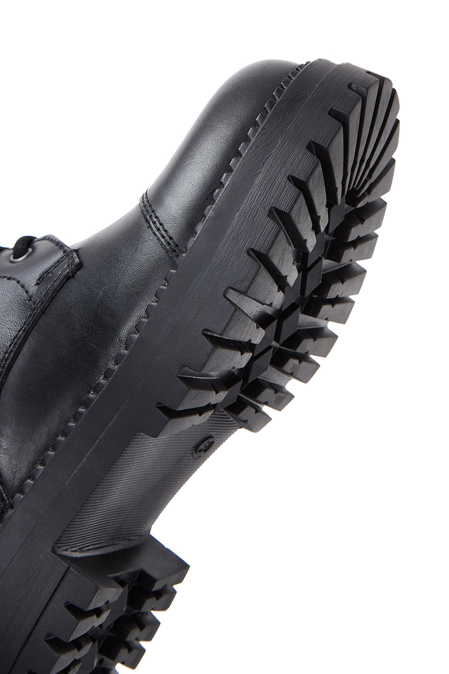 Women's Black Leather Lace-Up Boots