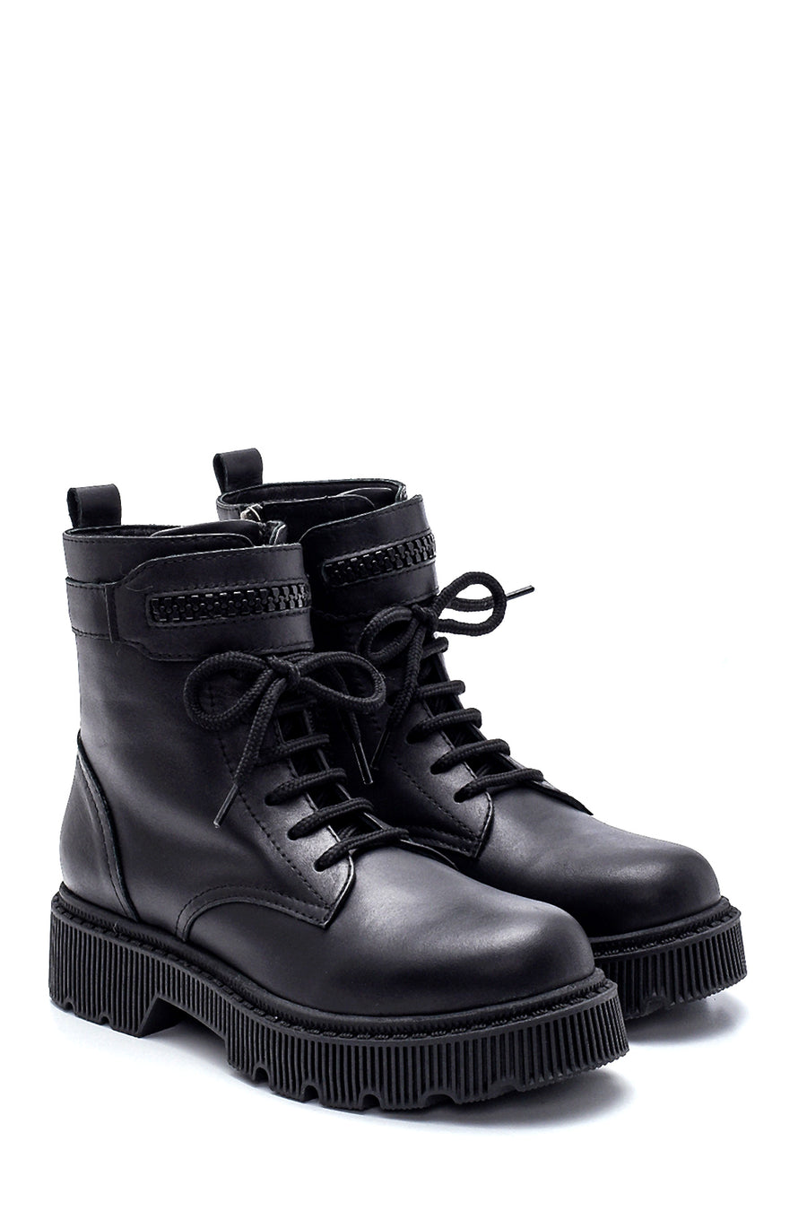 Women's Leather Zippered Boots