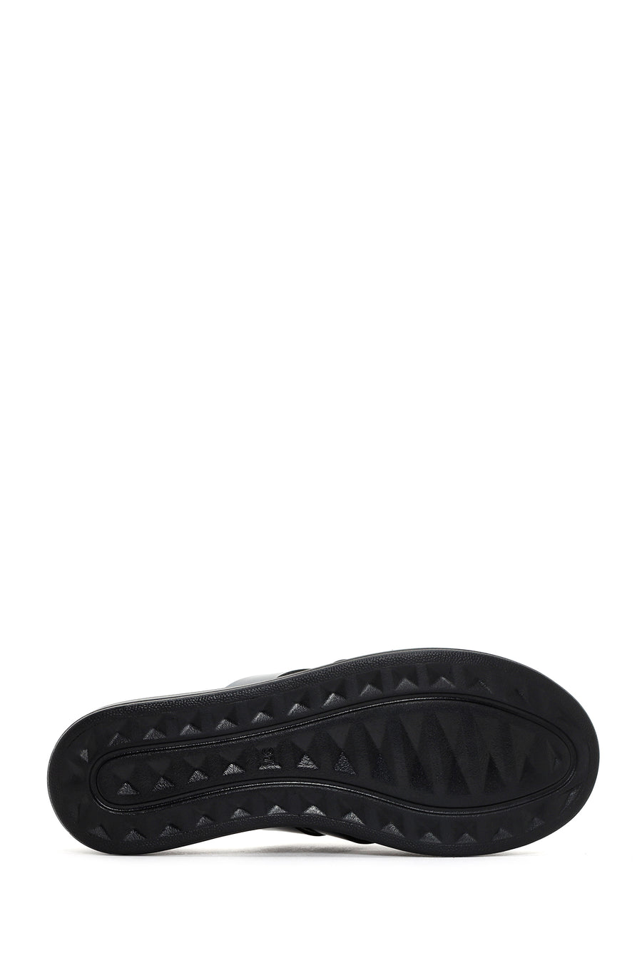 Women's Gray Thick Soled Leather Slippers
