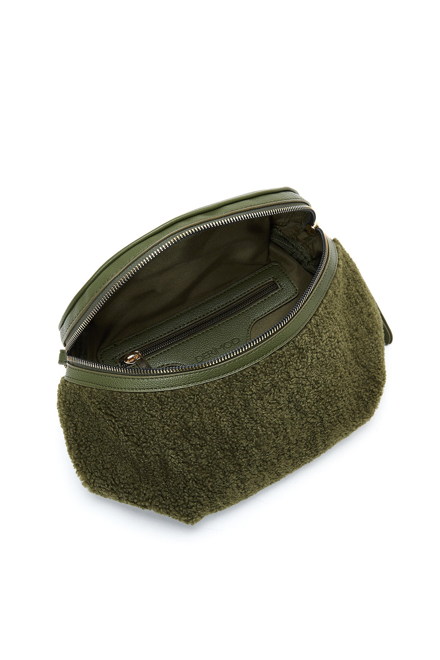 Women's Green Plush Waist Bag