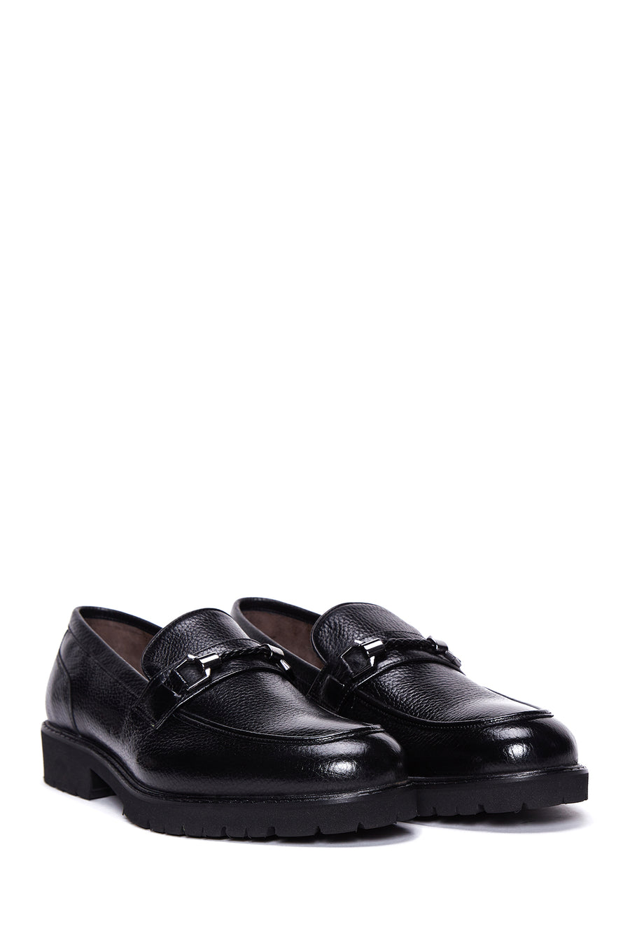 Men's Black Leather Casual Loafer