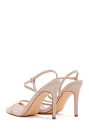 Women's Beige Open Back Thin Heeled Stiletto | Derimod