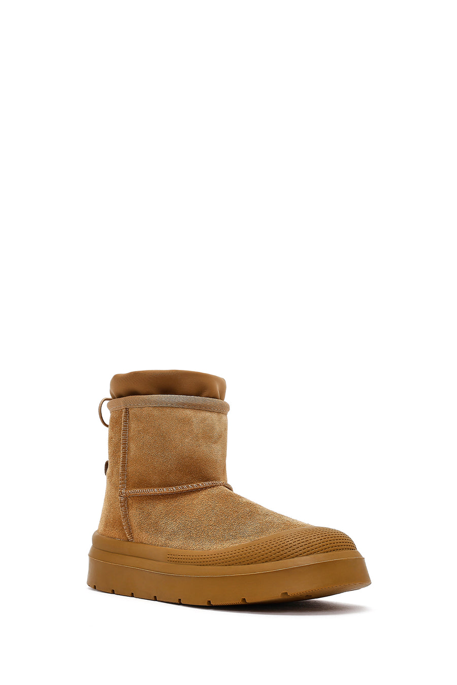 Women's Brown Thick Soled Suede Leather Teddy Boots