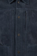 Zapata Male Navy Suede Shirt Jacket | Derimod