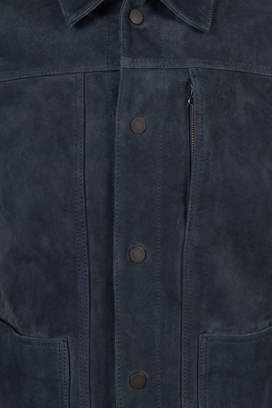 Zapata Male Navy Suede Shirt Jacket