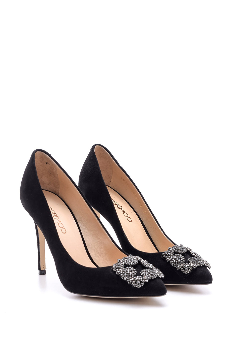 Women's Stone Suede Leather Stiletto