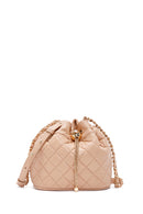 Women's Beige Long Strap Quilted Crossbody Bag | Derimod