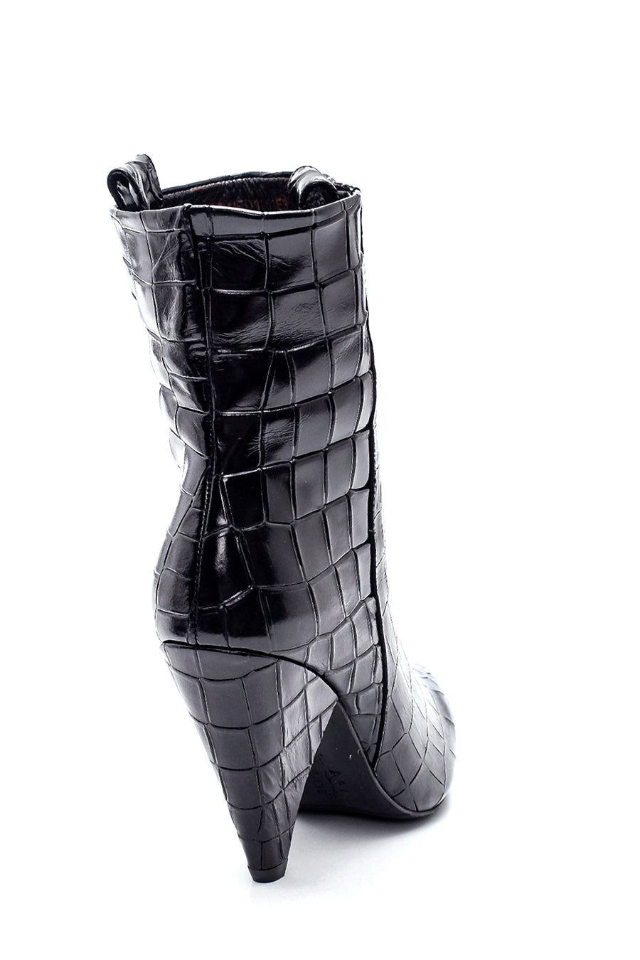 Women's Leather Crocodile Heeled Boots