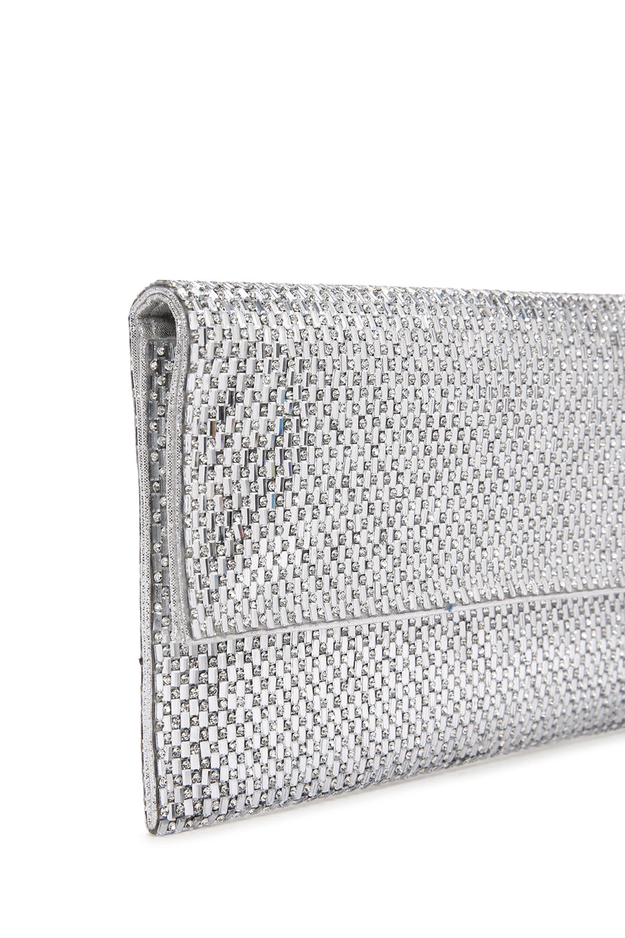 Woman Silver Chain-Strap Embellished Evening Bag