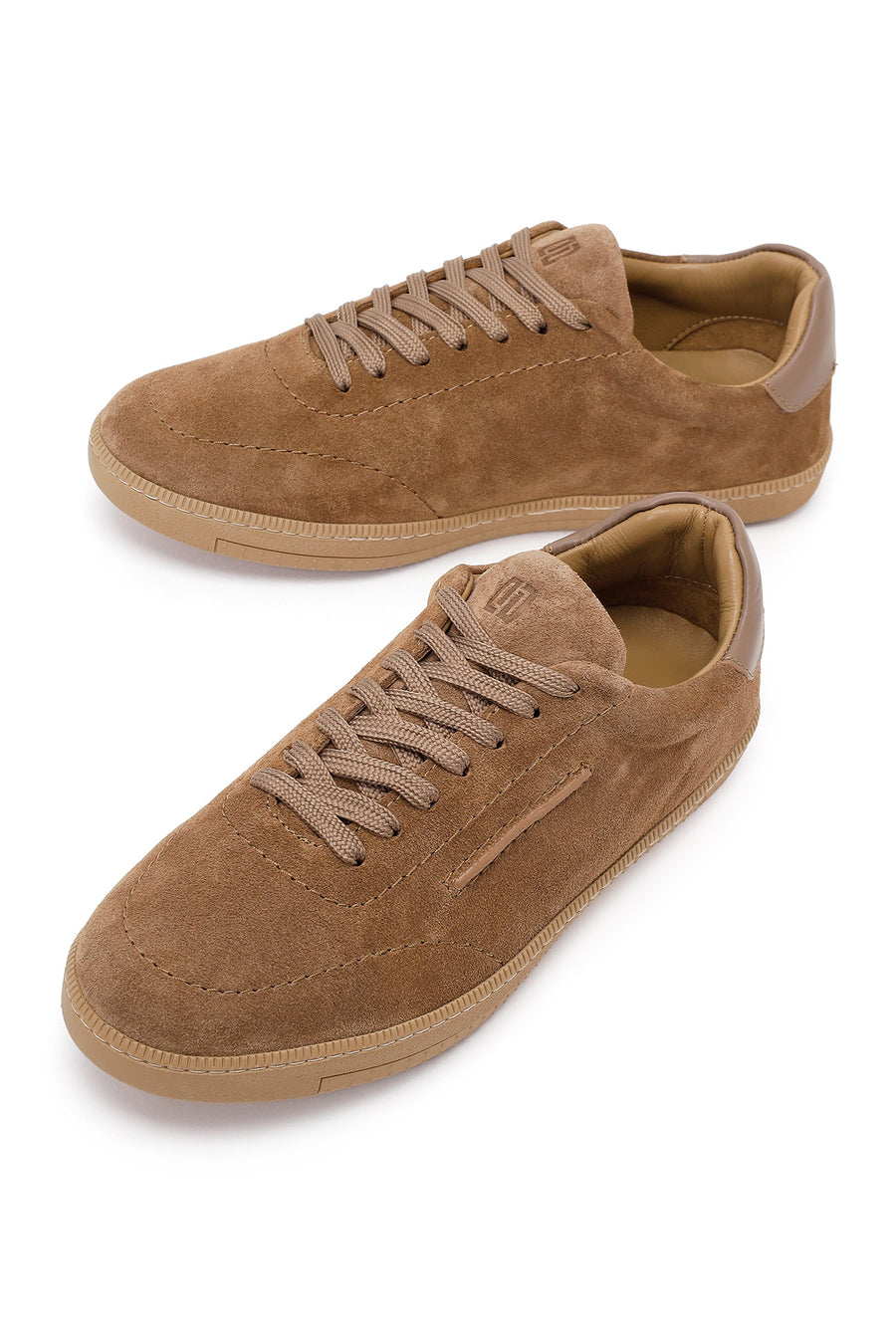 Erkek Bej Bağcıklı Süet Deri Sneaker