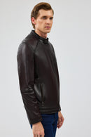 Owen Men's Brown Leather Coat | Derimod