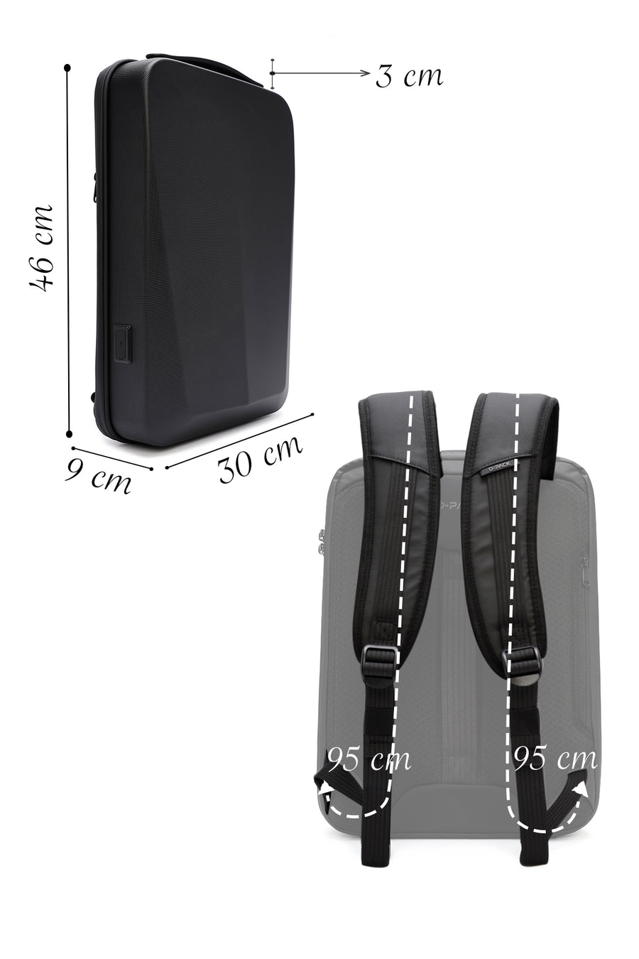 D-Pack Unisex Black Technological Backpack