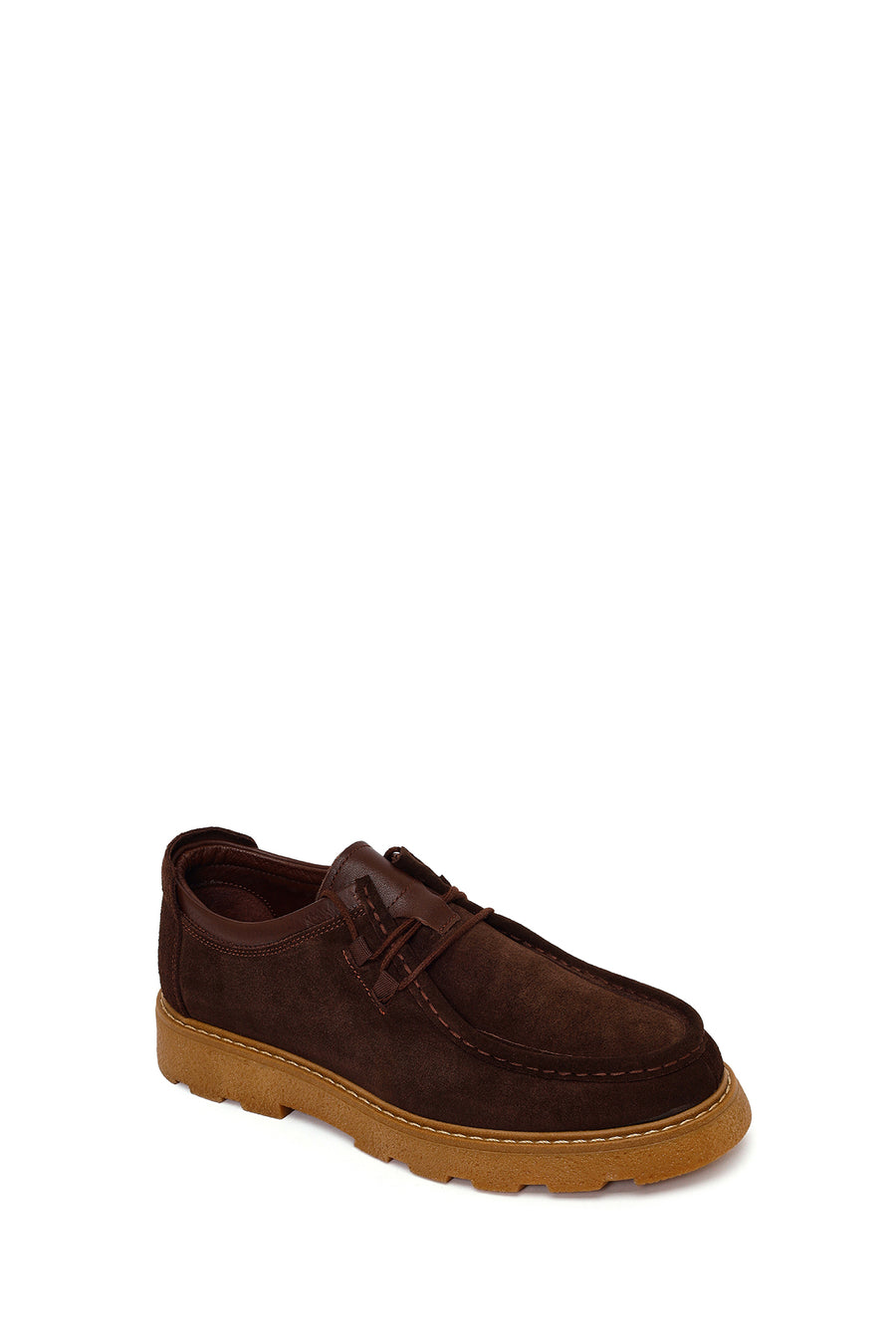 Male Brown Lace-up Suede Casual Shoes