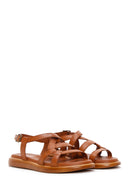 Women's Tan Ankle Strap Leather Sandals | Derimod