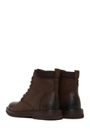 Male Brown Lace-up Zip Closure Leather Boots | Derimod