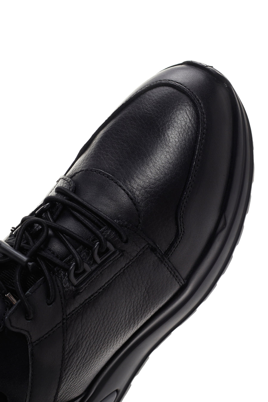 Men's Black Leather Casual Sneaker