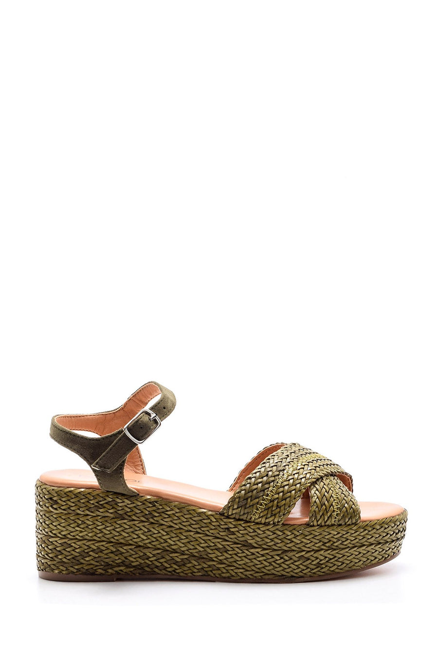 Women's Wedge Heeled Straw Sandals