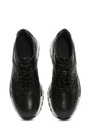 Men's Green Leather Printed Sneaker | Derimod