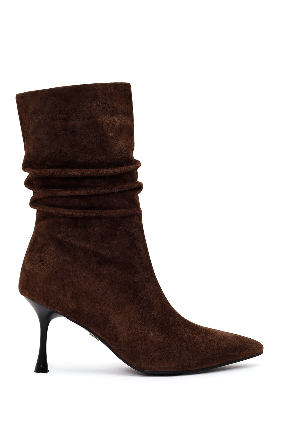 Woman Brown Thin-Heeled Suede Boots WF530022DS | Derimod
