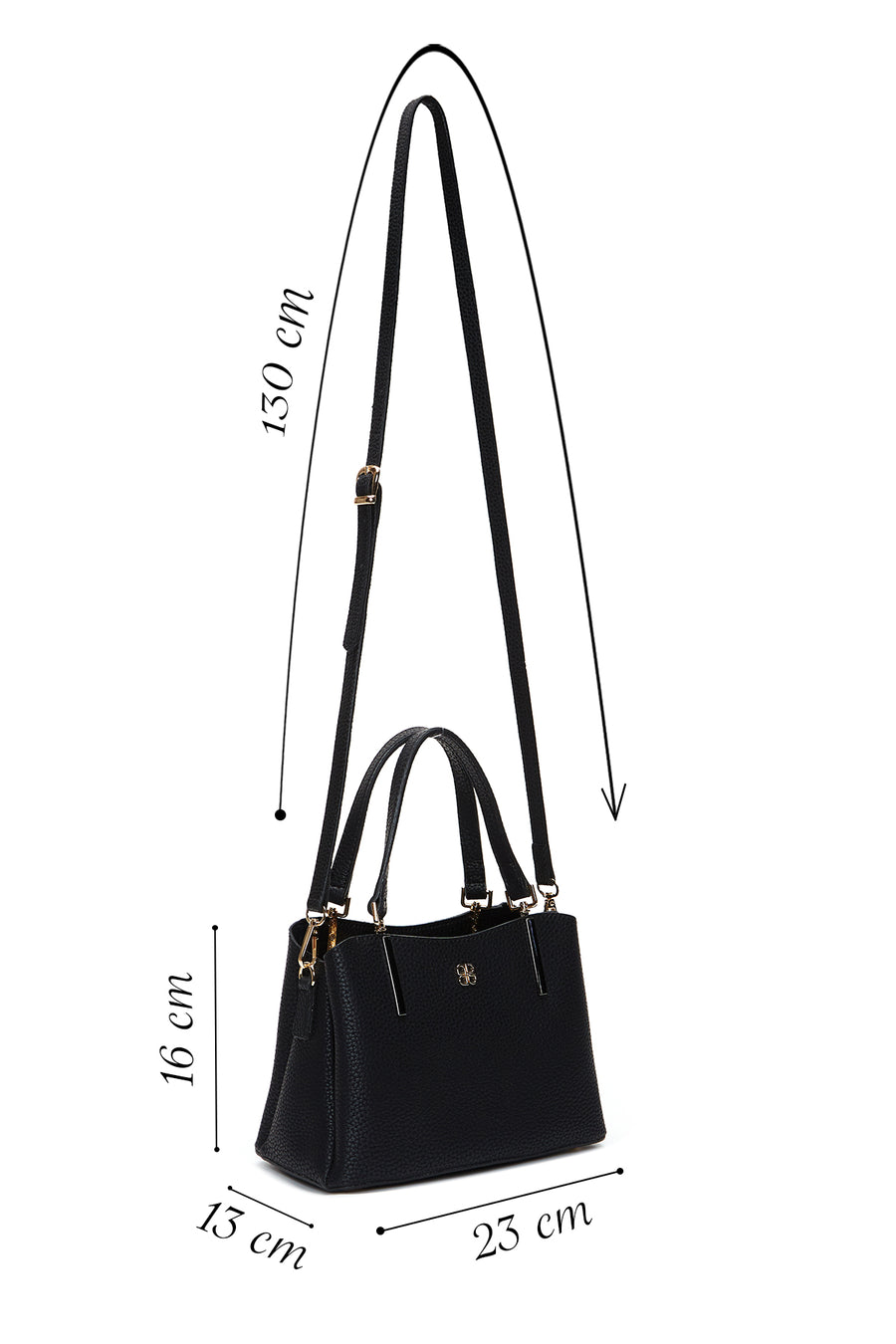 Women's Black Long Strap Printed Mini Handbag