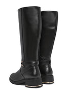 Woman Black Zip Closure Buckle Detailed Boots | Derimod