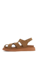 Woman Taba Süet Leather Sandalet | Derimod