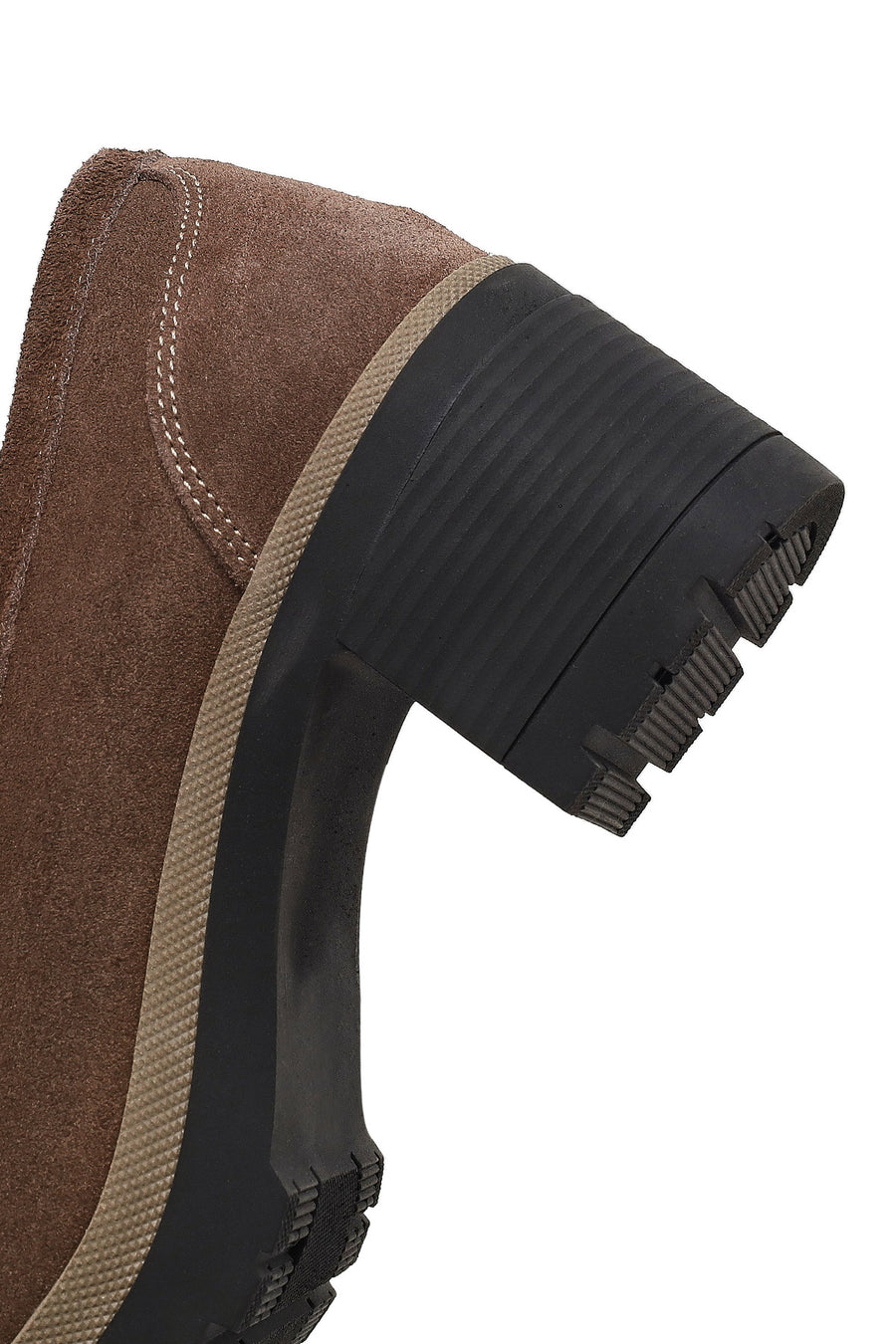 Women's Mink Thick Heeled Suede Leather Masculine Loafer