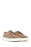 Male Beige Lace-Up Thick-Soled Suede Casual Shoes | Derimod