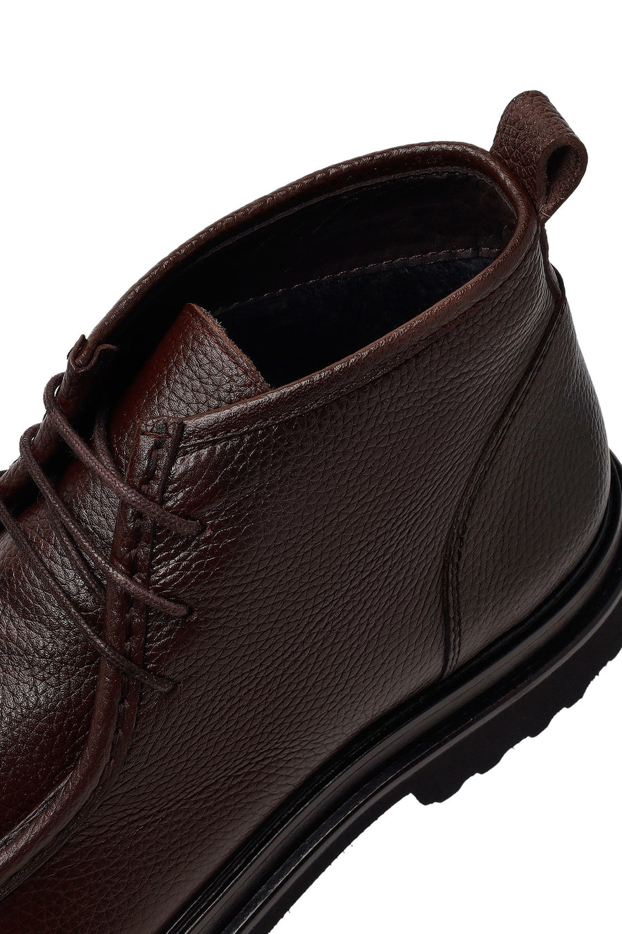 Male Brown Lace-up Leather Casual Boots