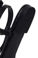Woman Black Embellished Toe-Post Sandal | Derimod