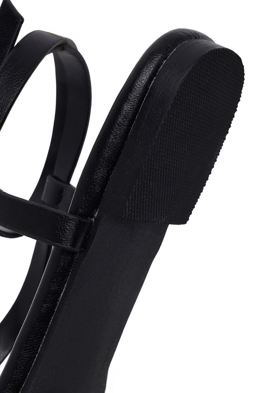 Woman Black Embellished Toe-Post Sandal