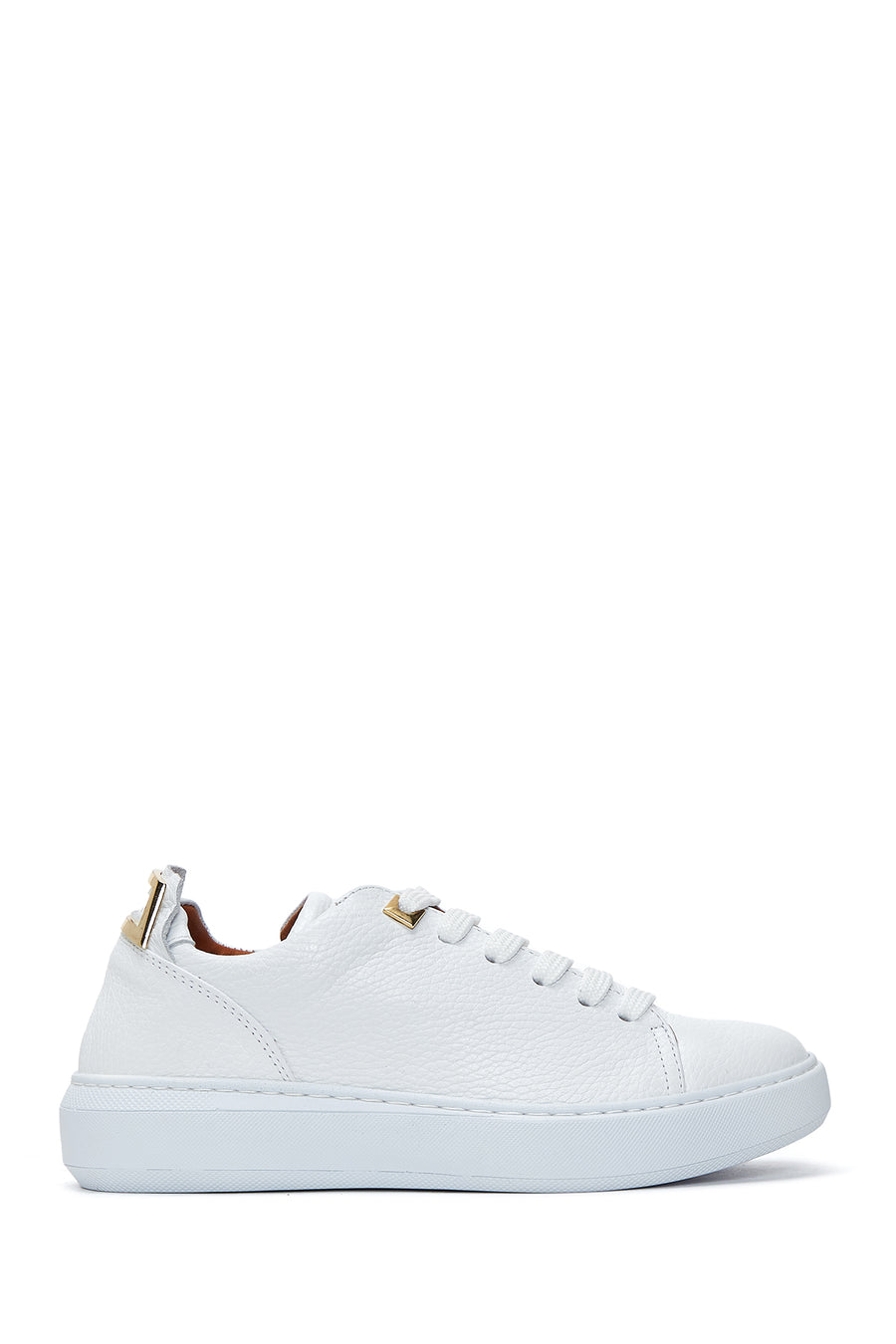 Women's White Leather Sneaker 23WFD1304FT | Derimod