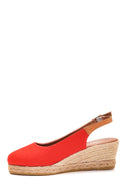 Women's Red Wedge Heel Espadrilles | Derimod