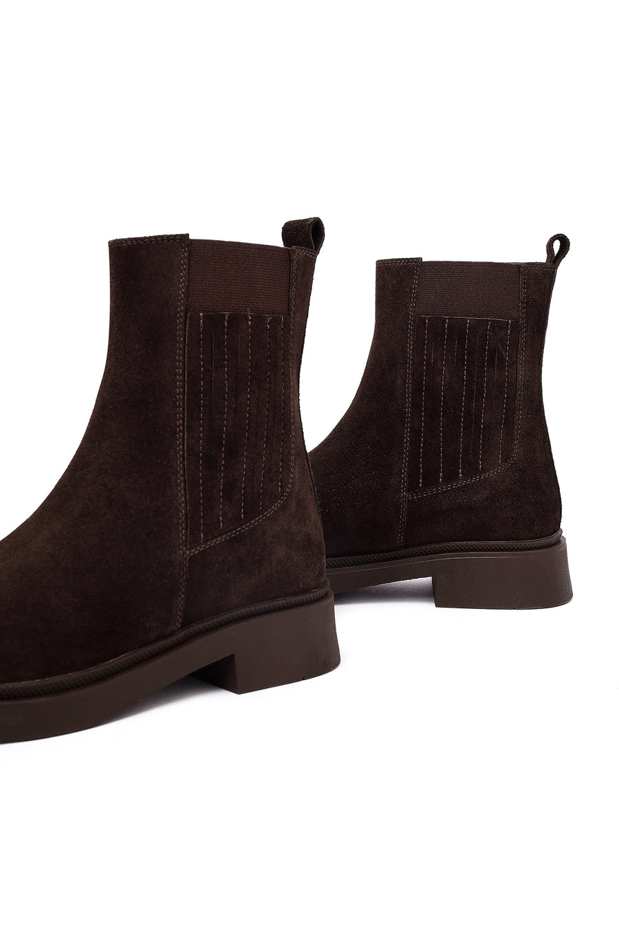 Woman Brown Suede Chelsea Boots