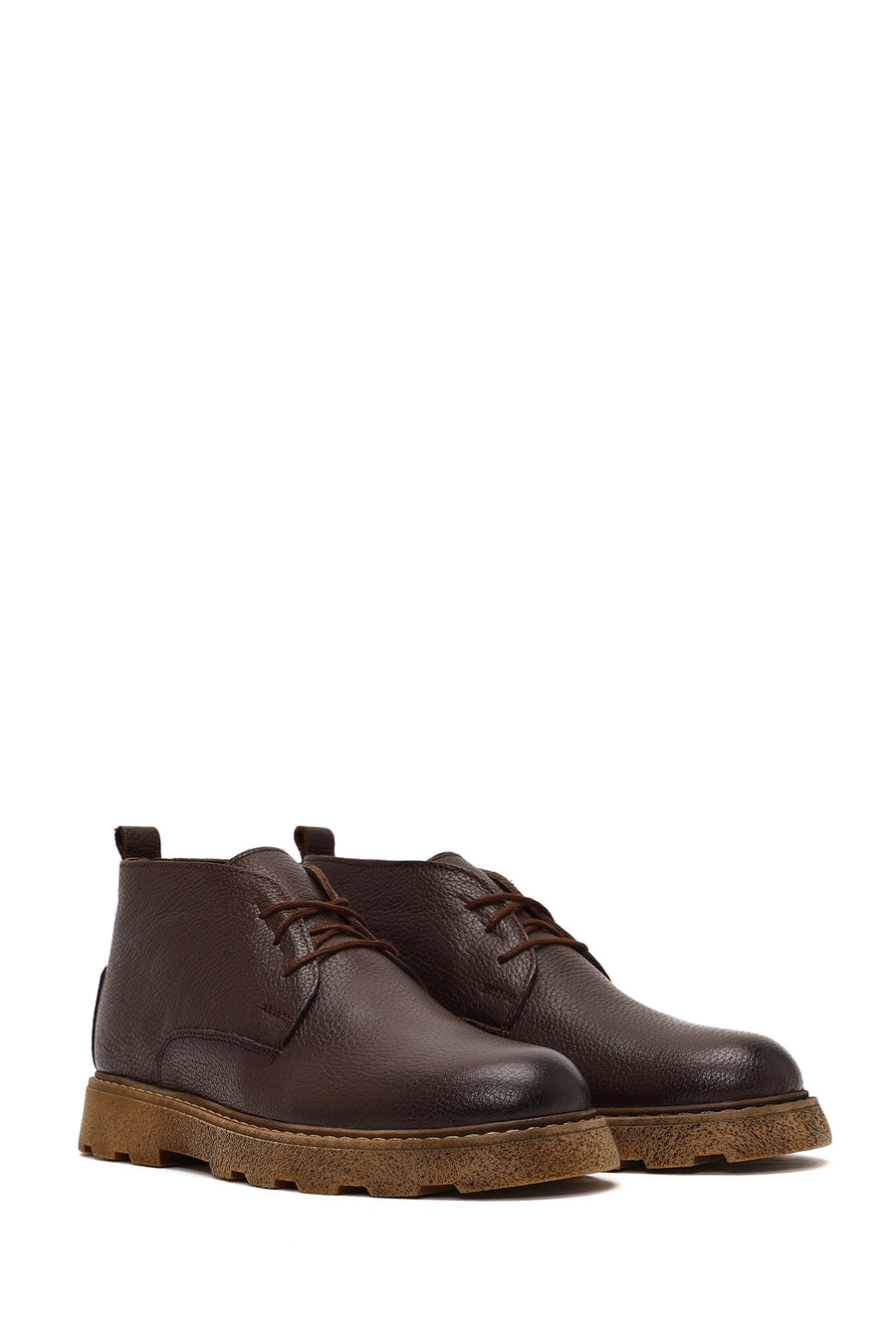 Men's Brown Lace-Up Leather Casual Boot
