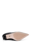 Women's Black Zippered Thin Heel Patent Leather Boots | Derimod