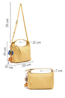 Women's Yellow Long Strap Accessory Detailed Printed Handbag | Derimod