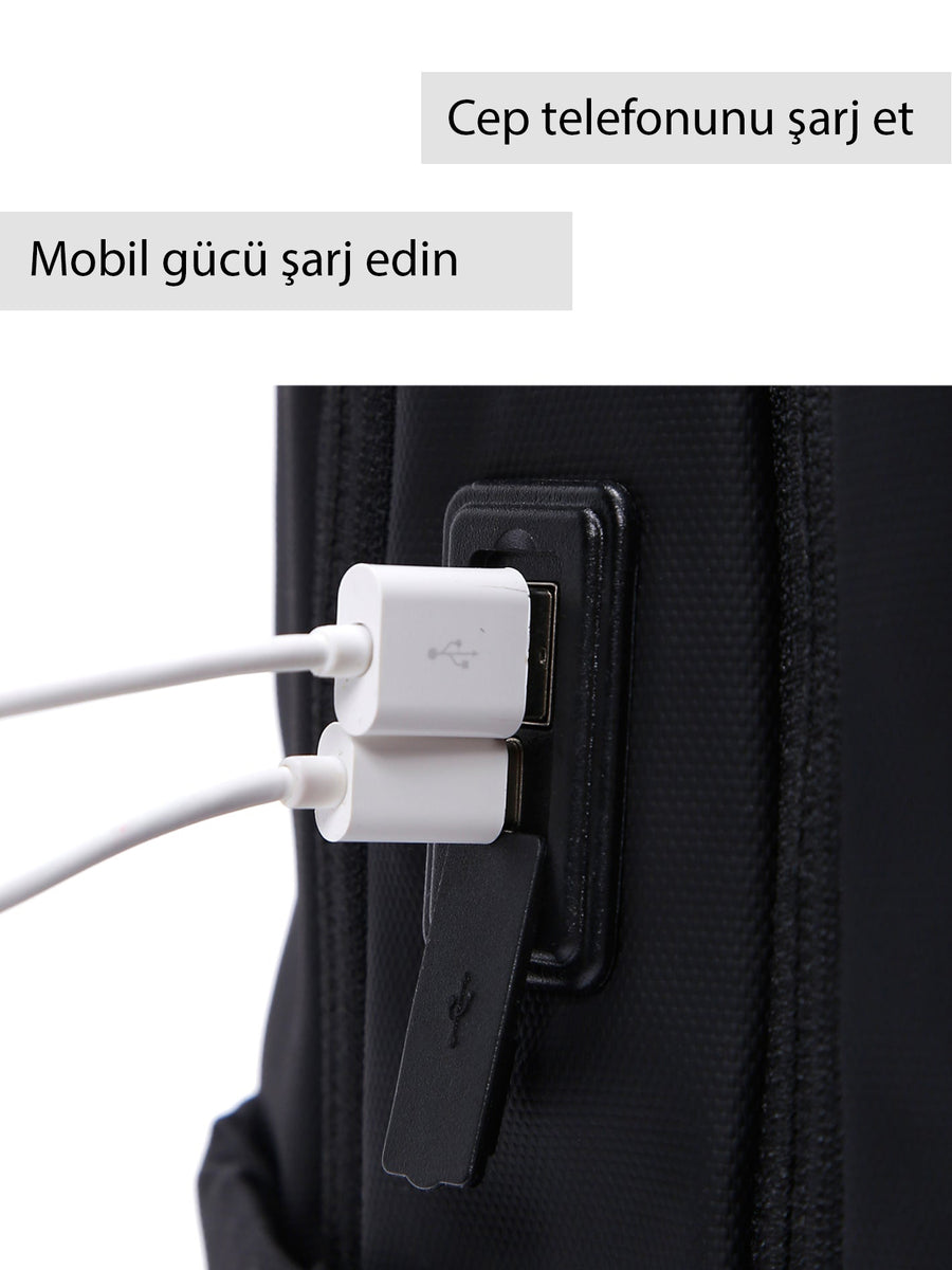 D-Pack Unisex Siyah Teknolojik Kumaş Hardcase Sırt Çantası