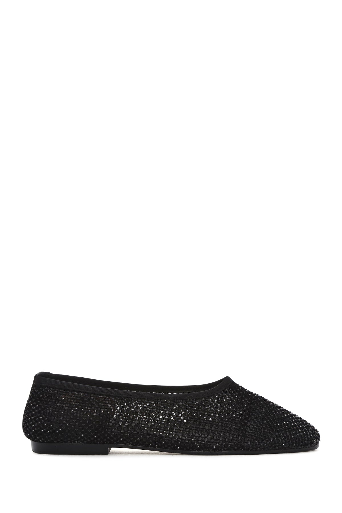 Women's Black Stone Leather Ballerinas 25SFD1817TS | Derimod