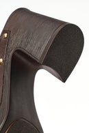 Woman Brown Chunky-Heeled Suede Leather Slippers | Derimod