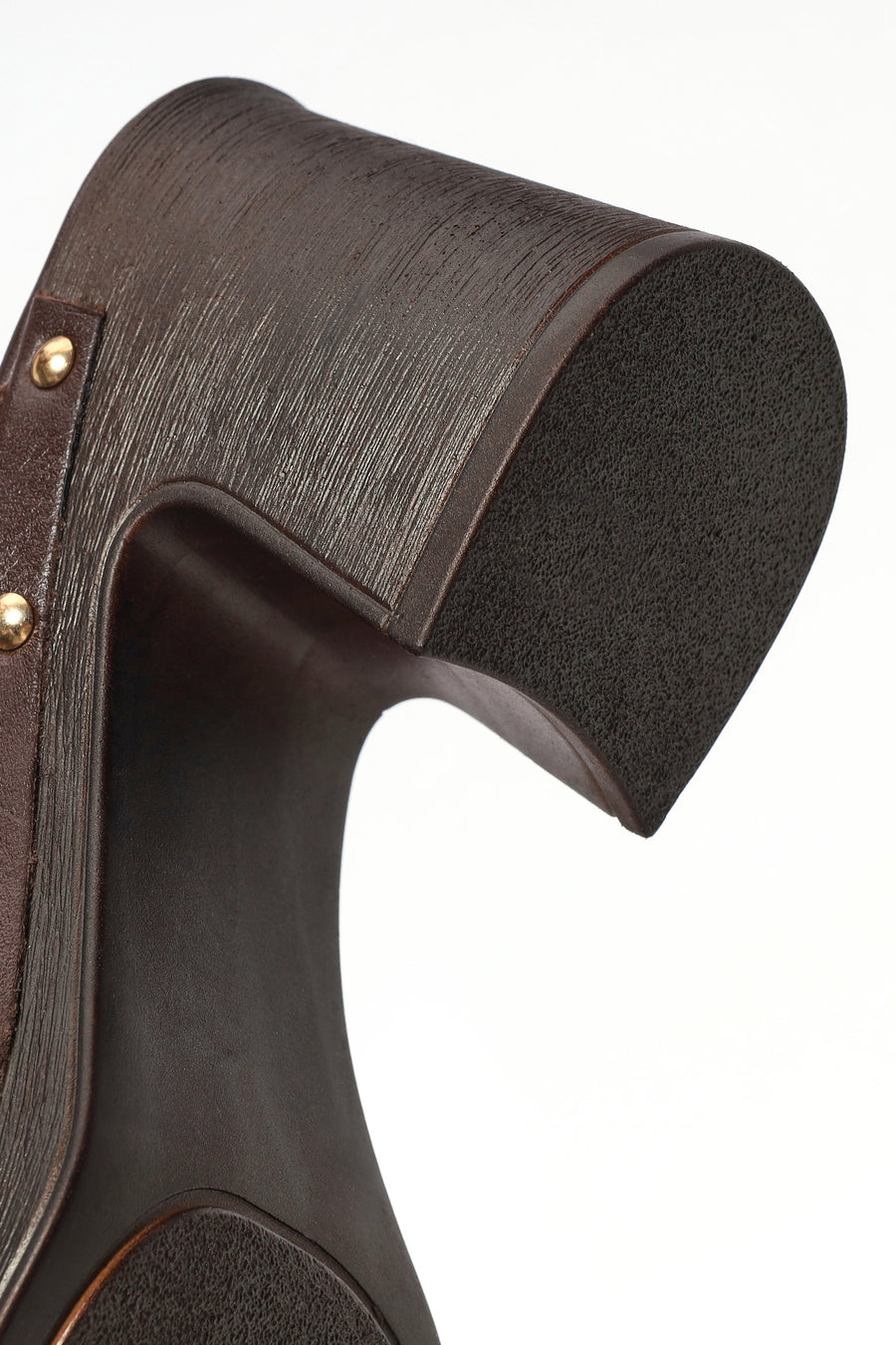Woman Brown Chunky-Heeled Suede Leather Slippers